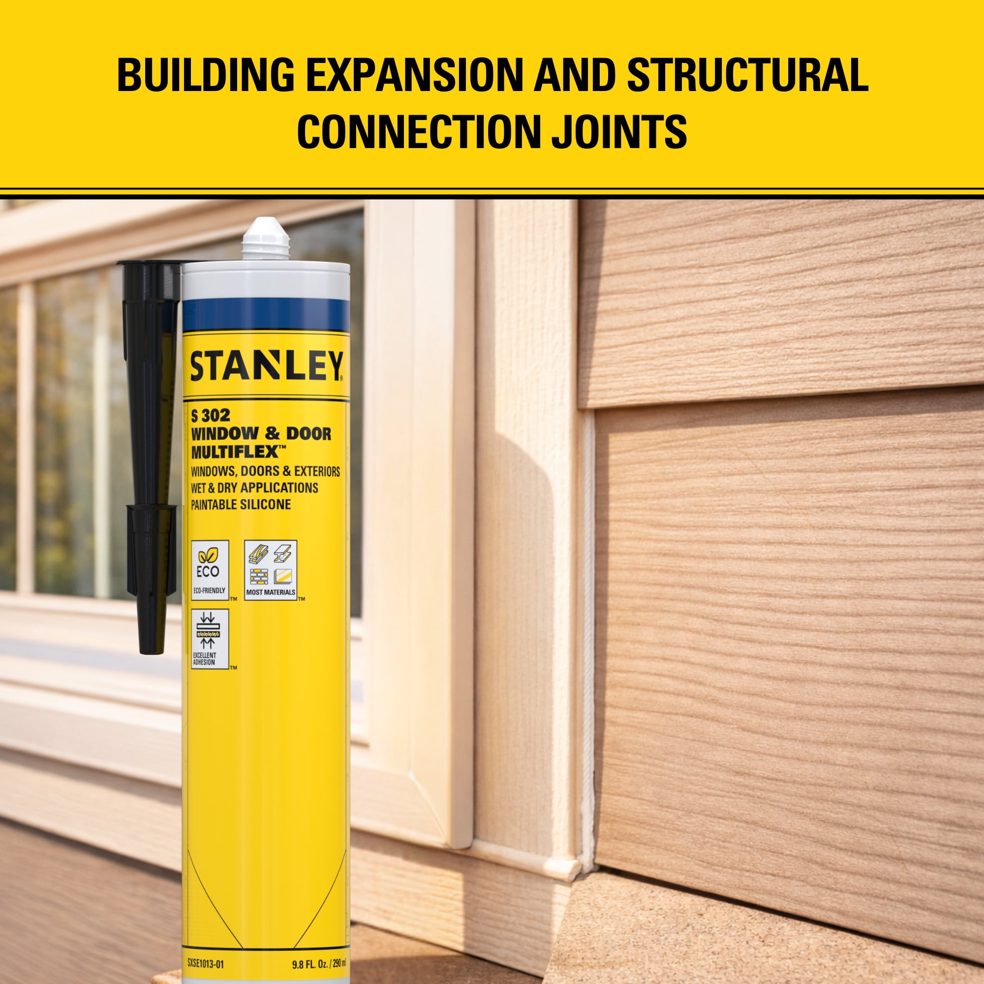 Stanley Flexi Seal-Hybrid Polymer Joint Sealant-RV Roof Sealant, 9.8 fl oz-White-12 Pack