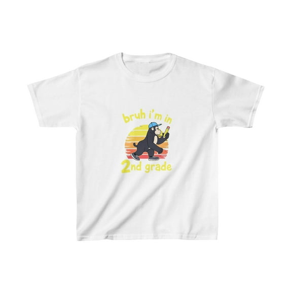 Bruh I'm in 2nd Grade (Ape) Kids T-Shirt