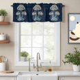 thumbnail image 2 of Wild Plants Valance Curtain Mushroom Leaves Navy Blue Window Valances Rod Pocket Short Curtains Window Treatments for Kitchen Bedroom Bathroom Laundry 42" x 18", 2 of 9