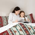 thumbnail image 5 of Manfei Green Tribal Geometric Bedding Sets Queen with Comforter,Rustic Boho Aztec Duvet Insert,Country Cabin Lodge Comforter Sets Queen Size,Microfiber Bedroom Decor Reversible,3pcs, 5 of 8