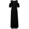 thumbnail image 6 of Womens Dresses Vacation, Summer Plus Size Maxi Dresses for Wedding Guest Women Sexy Lace Cold Shoulder Short Sleeve Crewneck Long Dress, 6 of 7