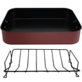 thumbnail image 1 of Wekvgz Roasting Pan with Rack Carbon Steel Turkey Roaster Pan with Handle Nonstick Roasting Tins Temperature Resistant Roasting Tray Chicken Roaster Pan with Handle for Turkey Chicken, 1 of 10