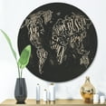 thumbnail image 2 of Designart 'Traditional Chalk Worldmap ' Modern Wood Wall Clock, 2 of 5