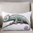thumbnail image 3 of Chameleon Animal Motif Throw Pillow Cover 24 x 36 Inch Decorative Pillow Cover Watercolor Chameleon Artwork Lumbar Pillowcase Seasonal Rectangle Cushion Case for Couch Sofa Bed Living Room, 3 of 7
