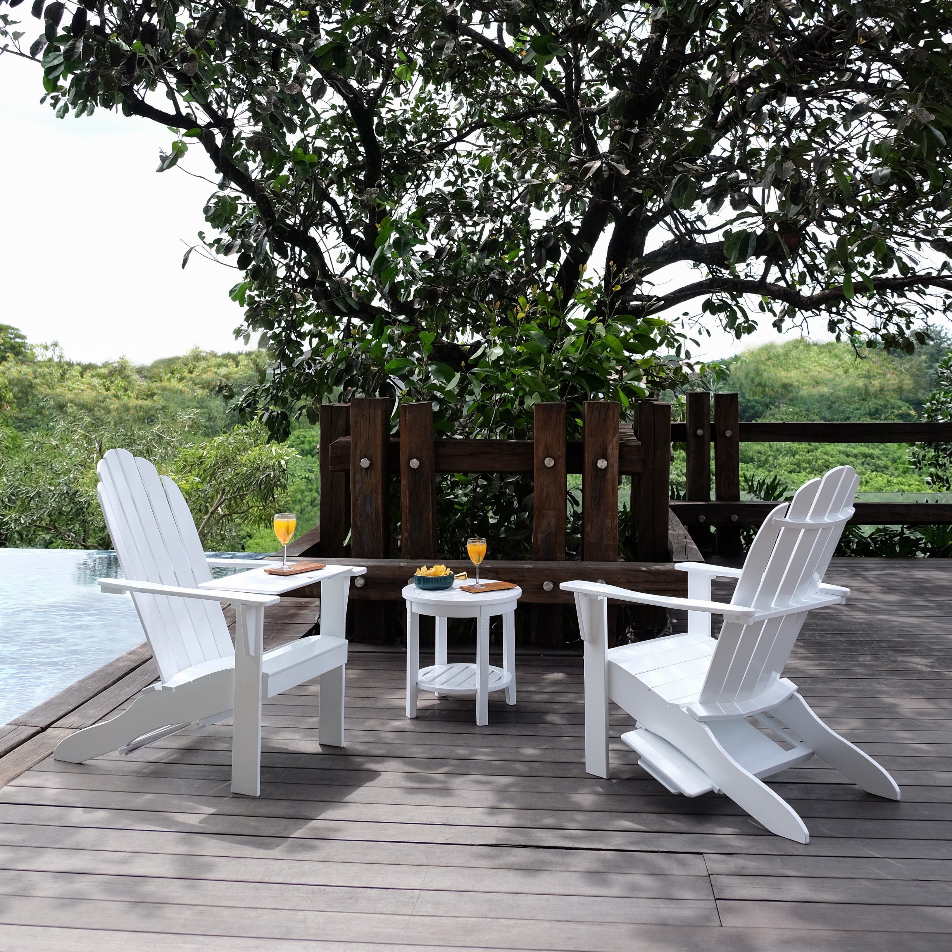 Cambridge Casual  Alston Outdoor Wood Adirondack Chair White