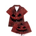 thumbnail image 5 of IMENGL Halloween Pajamas Set for Women Comfy Casual Short Sleeve Button Down Tops and Shorts Comfort Soft Loungewear Womens Pajama Sets,S-XXXL, 5 of 5