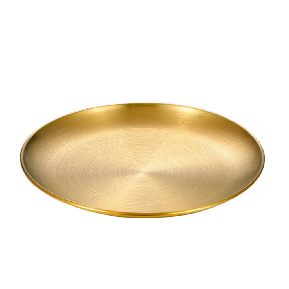 Thickened Shallow Plate Stainless steel Dessert Cake Fruit Tray Silver