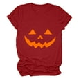 thumbnail image 5 of Halloween Shirts for Women Casual Graphic Tee for Summer Party Out with Jeans Round Neck T Shirt for Women’s Wardrobe Red XL, 5 of 5