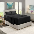 thumbnail image 3 of LammaLoe Extra Deep Pocket Queen Sheets Set, 4 Piece, Fits 18"-24" Mattress, Breathable & Extra Soft Bed Sheets, Black, 3 of 9