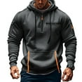 thumbnail image 2 of Dagegui Winter Hoodies for Men Trendy Quarter Zip Pullover Multi-Pockets Gym Shirt Fleece Lined Long Sleeve Sweatshirts Dark Gray XXXXL, 2 of 4