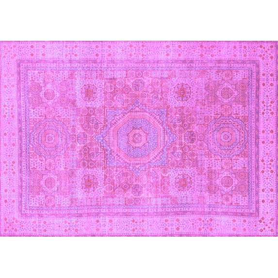 Ahgly Company Indoor Rectangle Abstract Purple Modern Area Rugs, 2' x 3'