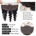 thumbnail image 3 of Brazilian Loose Body Wave Bundles with Frontal Virgin Human Hair Loose Curly Bundles with 13x4 Free Part Frontal Natural Color, 3 of 5