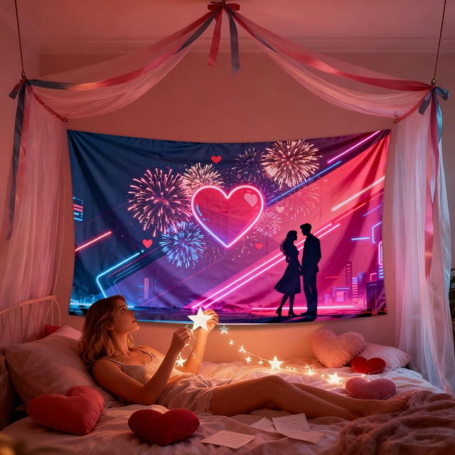 Tapiz de poliéster para festivales, decoración navideña, 180 x 114 cm, tapices de San Valentín, decoración de habitaciones, revestimientos de paredes, tapices para el hogar, tapices de San Valentín, d