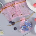 thumbnail image 5 of 100 Pieces Moon Star Organza Jewelry Candy Bags, 2.7x3.5 Inch Sheer  Organza Pouch Small Gift Bags with Drawstring for Wedding Party Favors, 5 of 7