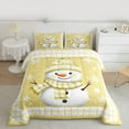 thumbnail image 2 of Feelyou Kawaii Christmas Snowman Bedding Comforter Set, Happy New Year Twin Comforter Sets, Dreamy Yellow Snowflake Reversible Bedding Set, Luxury Bedroom Decor, 2-Piece, 2 of 8