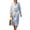 White and Blue - Floral, variant on DISNIMO Floral Print Maxi Dresses for Women Casual Loose Dress V Neck Shift Dress Lightweight 3/4 Sleeve Dresses, S