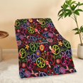 thumbnail image 6 of Blanket Hippie Peace Mushroom Butterfly Flower Blankets Warm Lightweight Throw Blanket All-Season for Couch Bed Man Women Girl 50"x60", 6 of 7