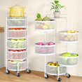 thumbnail image 1 of Carrito giratorio blanco de 5 niveles para frutas y verduras SAYZH, 1 of 8