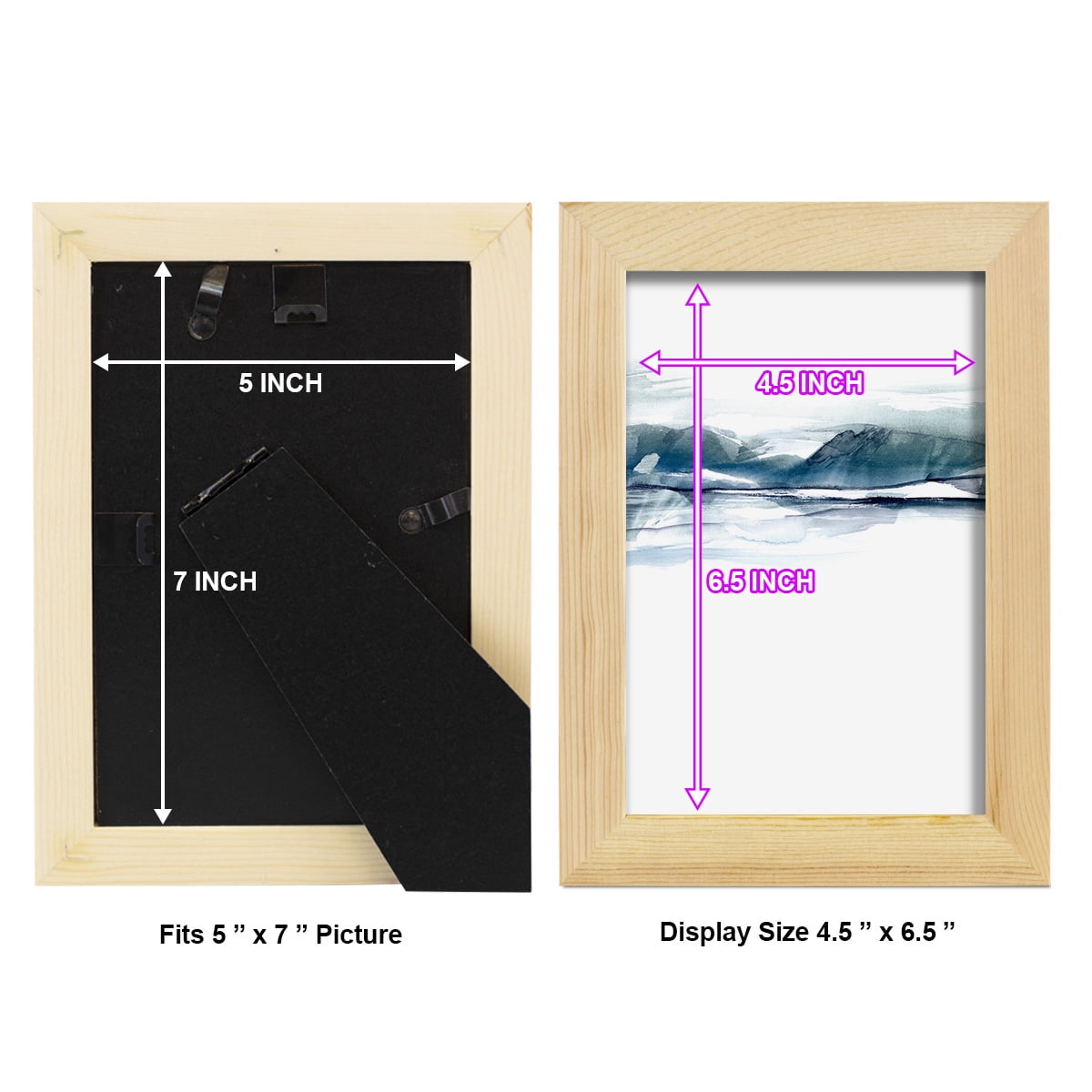 Stark Horizon I - Framed Print w/glass - Natural Wood