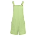 thumbnail image 2 of 2DXuixsh Womens Rompers for Summer Summer Fresh Sweet Jumpsuits Women Sleeveless Straight Jacquard Solid Color Bibs Soft Womens Rompers and Jumpsuits Green Size S, 2 of 5