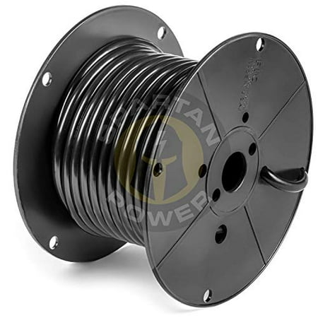 100 Feet Black 1/0 AWG Battery Cable by Spartan Power Made in The USA UL Listed 100% Pure Cooper Wire