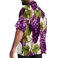 thumbnail image 3 of Grape Men's Short Sleeve Printed Poplin Shirt with Spread Collar Tops - Casual Button Down Summer Beach Shirt for Men and Women, 3 of 6