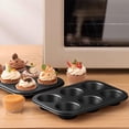 thumbnail image 6 of HXRH 2Pcs Carbon Steel Cupcake Pan 6-Cup Cupcake Pans and Muffin Tins with Nonstick Coating for Muffins Cupcakes Brownie Ideal for Party Home Baking(Black), 6 of 7
