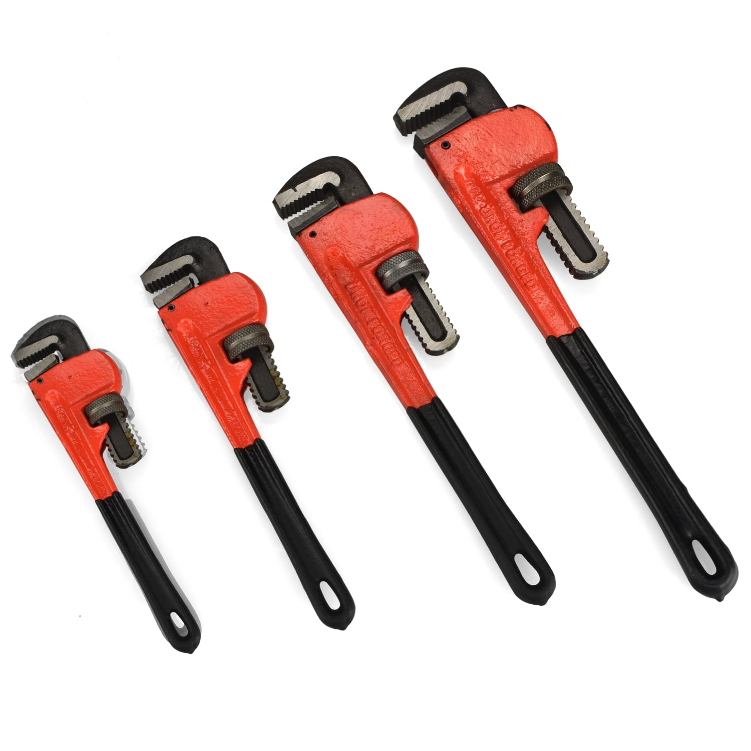 Hiltex Heavy Duty Pipe Wrench | 4pc Adjustable Set 8" 10" 14" 18"... by Hiltex