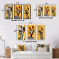thumbnail image 4 of Designart "Vintage Minimalism Woman amidst Flowers II" Woman Floral Wall Art Set Of 3 - Glam Yellow Canvas Set For Living Room Decor, 4 of 6