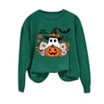 thumbnail image 5 of Women's Long Sleeve Crew Neck Sweatshirt Halloween Cute Ghost Pumpkin Graphic Relaxed Fit Casual Holiday Pullover Tops, 5 of 5