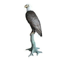 Large Eagle on a branch Bronze Statue - Size: 29"L x 29"W x 74"H.