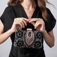thumbnail image 3 of LIS BAGS Evening Bag Clutch Purses for Women Ladies Sparkling Party Handbag Wedding Cocktail Prom Bag V-neck shape, Black, 3 of 3