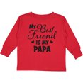thumbnail image 3 of Inktastic My Best Friend is My Papa with Hearts Boys or Girls Long Sleeve Toddler T-Shirt, 3 of 5