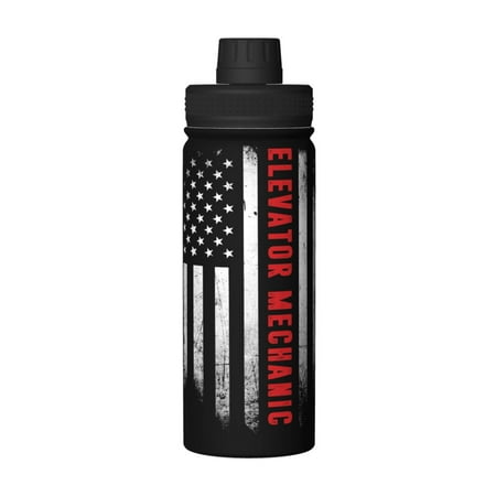 

Elevator Mechanic Us Flag 18 Oz Water Bottles Insulated Water Bottle Stainless Steel Thermos with Flip Lid