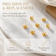 thumbnail image 6 of 14K Gold Plated Earring Backs Replacements,Hypoallergenic Earring Backs for Studs 4 Pairs, 6 of 12