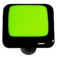 thumbnail image 1 of Hot Knobs HK5004-KB Black Border with Spring Green Square Glass Cabinet Knob - Black Post, 1 of 1