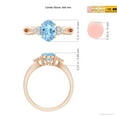 thumbnail image 4 of ANGARA Natural Solitaire 1 ct Aquamarine Split Shank Ring with Trio Diamonds in 14K Rose Gold for Women (Size-8x6mm) | March Birthstone, Anniversary, Jewelry Gift for Women | Natural Aquamarine Ring, 4 of 8