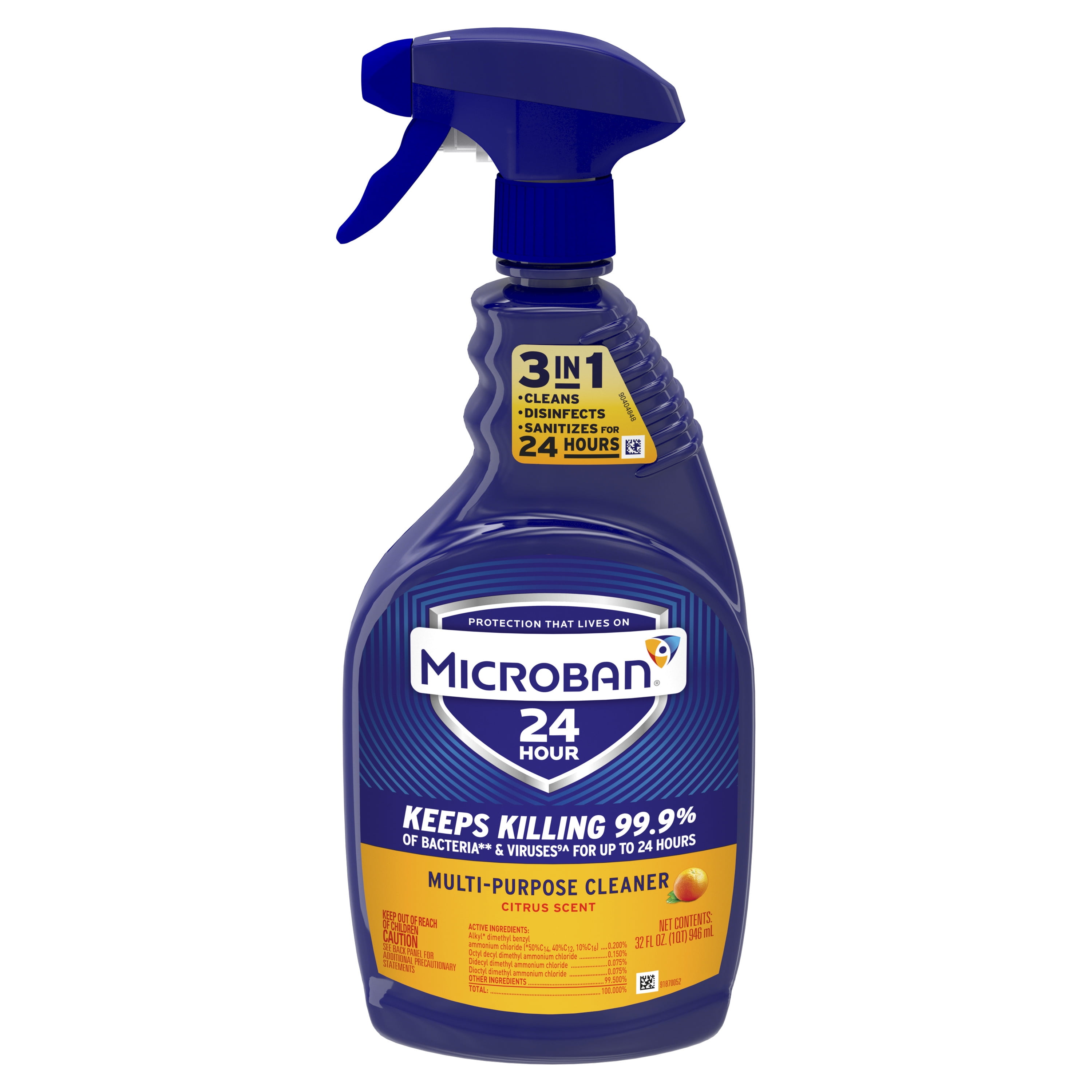 (2 pack) Microban 24 Hour Multi-Purpose and Disinfectant Cleaner, Citrus, 32 fl oz