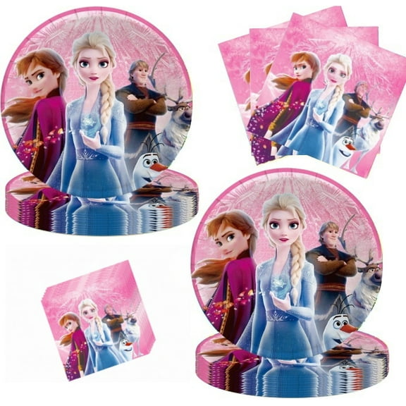 40pcs Frozen Party Supplies Include 20 Plates, 20 Napkins for the Frozen Birthday Party Decoration