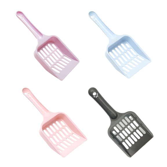 FACEGA 4Pcs Cat Litter Scoop,Smooth Scraping Edge Cat Scooper for Litter Box,Waste-Catching Slats Cat Litter Scooper,Color Mixing3