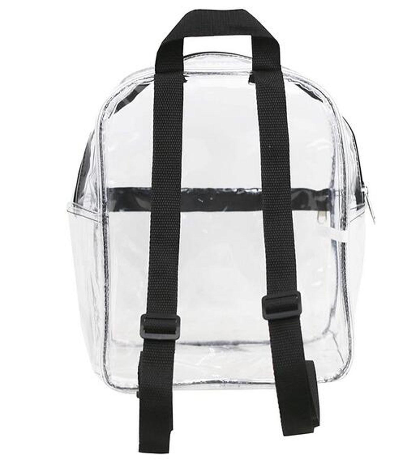 "QISIWOLE Clear Mini Backpack Approved Clear Backpack Small for Work