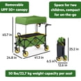 thumbnail image 5 of Bright Starts John Deere Pop 'N Ride Stroller Wagon, Foldable with Sun Shade 50+ SPF Protection, Seats 2 Kids at Once, Green & Yellow Unisex, 5 of 5