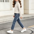 thumbnail image 4 of BLVB Girls Turtleneck Sweaters Pullover Toddler Baby Kids Ribbed Knit Ruffle Long Sleeve Jumper Tops Fall Winter Clothes(Beige,7-8Years), 4 of 8