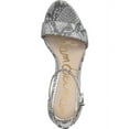 thumbnail image 5 of Sam Edelman Yaro Block Heeled  Ankle Strap Two Piece Sandals Silver Snake Pumps (SILVER, 11), 5 of 6