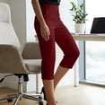 thumbnail image 5 of VBVC Women's High Waisted Pleated Capri Pants,Button Closure Cropped Dress Pants For Women,Ladies Elegant Business Office Work Slacks with Pockets,Wine,S-3XL, 5 of 10