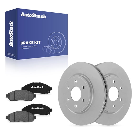 AutoShack Front Vented Coated Brake Rotors   Ceramic Pads 6-PC Brake Kit Replacement for 2005-2024 Nissan Frontier 2005-2015 Nissan Xterra 2009-2012 Suzuki Equator ArmorStop 11.64" (295.6 mm)