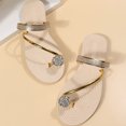 thumbnail image 4 of Quaouag Women's Rhinestone Sandals Slide Glitter Bling Casual Sandal Flat Open Toe Sparkle Slides, 4 of 7