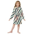 thumbnail image 6 of FORMRS Niños Bathrobe Unisex Hooded Robe Soft Plush Pajamas Sleepwear, Size 4-6T, Isometric Green, 6 of 7