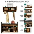 DWVO Coat Rack Shoe Bench Set, Wall Coat Rack with Shoe Storage