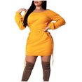 thumbnail image 1 of Birdeem Robe d'Été pour Femmes, Grande Taille, Ample, à Manches Longues, Épaules Dénudées, 1 of 6